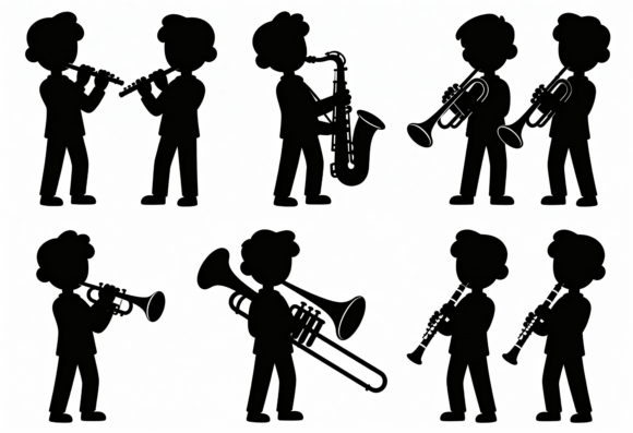 Download Musical Kids Silhouette Clipart - Musical kids Collection