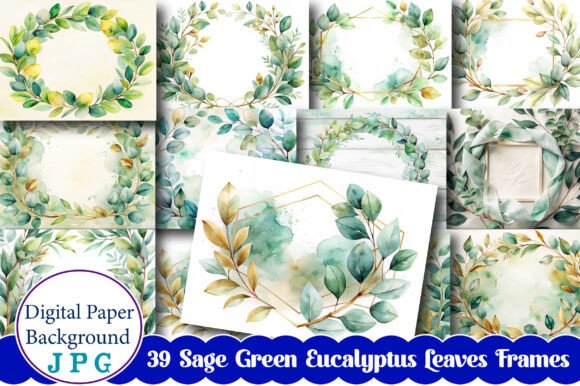 Download Sage Green Eucalyptus Leaves Frames - Green Collection