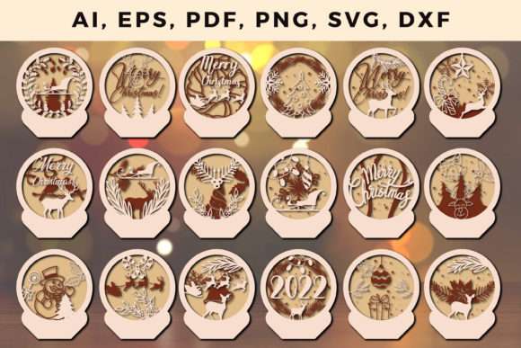 Download Layered Christmas Ornaments Craft Files SVG - Craft files Collection