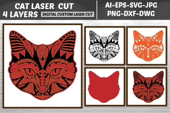 Download Multilayer Laser Cut Cat Svg - Premium Bundle