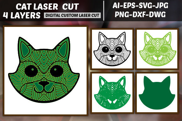 Download Multilayer Laser Cut Cat Svg - Premium Bundle