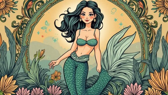 Download Art Deco Mermaid with Intricate Designs - Intricate designs Collection