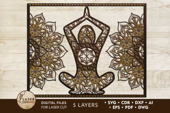 Download Multilayer Cut File YOGA PANEL Metal Art - Premium Resources