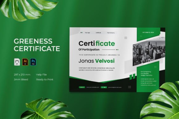 Download Greeness - Certificate Template - Green Collection